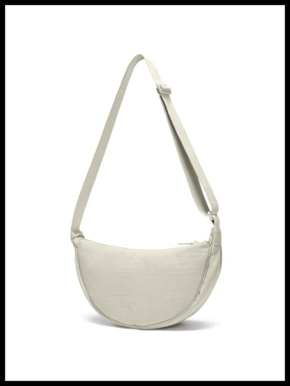 Small Sling Crossbody Bag Crescent Shape Nylon Adjustable Strap